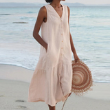Robe Celeste com Decote em V Elegante