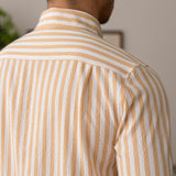 Camisa Slim de Seersucker Listrada para Praia
