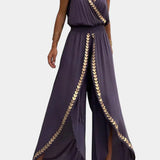 Lorena - Vestido Sofisticado com Detalhes Dourados