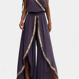 Lorena - Vestido Sofisticado com Detalhes Dourados