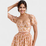 Valentina - Coral Floral Dress