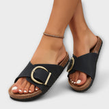Margarida - Sandália Elegante de Cortiça Feminina com Fivela