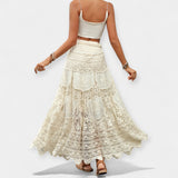 Saia Midi com Detalhes em Renda