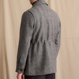 Casaco de Lã Herringbone Bari - Estilo Desportivo