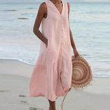 Robe Celeste com Decote em V Elegante