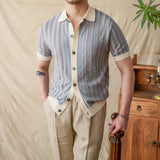 Camisa Jacquard de Algodão Tricotada com Mangas Curtas 'Ripley'