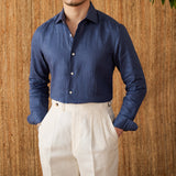 Camisa de Linho de Manga Longa - Modelo Cannes