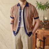 Camisa Jacquard de Algodão Tricotada com Mangas Curtas 'Ripley'