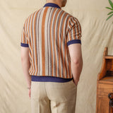 Camisa Jacquard de Algodão Tricotada com Mangas Curtas 'Ripley'