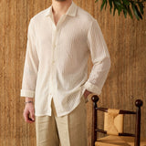 Camisa de Algodão de Mangas Longas - Estilo Bodrum