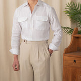 Camisa de Linho Toscana de Manga Longa