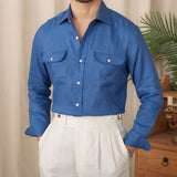Camisa de Linho Toscana de Manga Longa