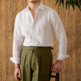 Camisa de Linho de Manga Longa - Modelo Cannes