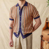 Camisa Jacquard de Algodão Tricotada com Mangas Curtas 'Ripley'