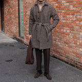 Casaco de lã Houndstooth 'Edinburgh' com cinto incluído