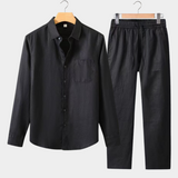 Conjunto de Verão Dolcevita com Mangas Longas - Preto Clássico