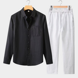Conjunto de Verão Dolce Vita com Mangas Longas - Preto e Branco