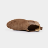 Botins Chelsea em Camurça - Tom de Castanho Claro
