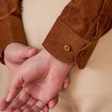 Camisa de Algodão Veludo com Mangas Longas - Estilo Cambridge