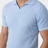 Camisa Pierre Azul Claro Texturizada, Sem Botões