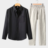 Conjunto de Verão Dolce Vita com Mangas Longas - Preto e Bege