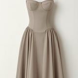 Odete - Midi Dress with Structured Bodice