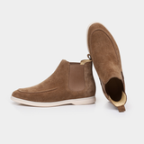 Botins Chelsea em Camurça - Tom de Castanho Claro