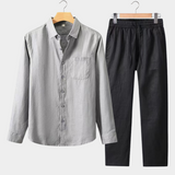 Conjunto de Verão Dolce Vita com Mangas Longas - Cinza e Preto