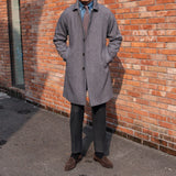 Palton de lã com estampa herringbone e cinto Milano.