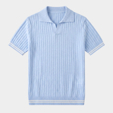 Camisa Pierre Azul Claro Texturizada, Sem Botões