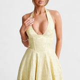 Halina - Vestido Midi com Detalhes de Cintura de Corset