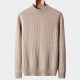 Pullover LANA MERINO Extra-Fino com Ribs e Gola Alta