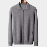 Cardigan de Lã Merino Extra-Fina com Zíper