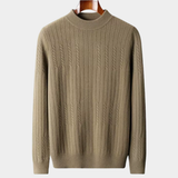 Pullover LANA MERINO Extra-Fino com Ribs e Gola Alta