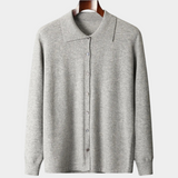 Cardigan em lã merino super fina