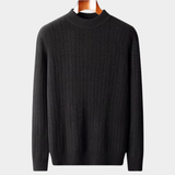 Pullover LANA MERINO Extra-Fino com Ribs e Gola Alta