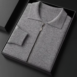 Cardigan de Lã Merino Extra-Fina com Zíper