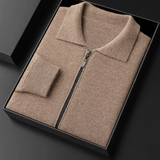 Cardigan de Lã Merino Extra-Fina com Zíper