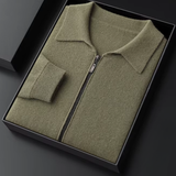 Cardigan de Lã Merino Extra-Fina com Zíper