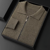 Cardigan de Lã Merino Extra-Fina com Zíper