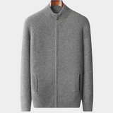 Cardigan de Cashmere Premium com Acabamentos em Canelado