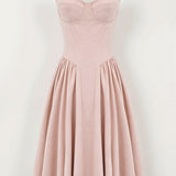 Odete - Elegante vestido midi com corpete