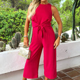 Salopete Magenta com Gola Racer e Cintura Ajustável com Cordão