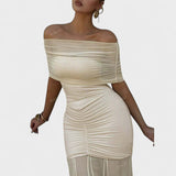 Vitória - Elegante Vestido Longo de Malha