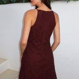 Mini Slip com Gola Racer em Tom Chocolate