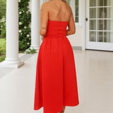 Robe Midi Laranja com Saia A-Line