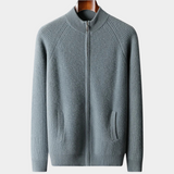 Cardigan de Cashmere Premium com Acabamentos em Canelado