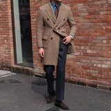 Palton Vintage Holmes com Estampa Houndstooth e Frente Dupla