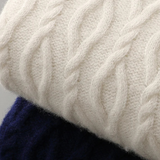 Suéter de Lã Merino Extra-Fina com Estampa Jacquard e Gola Redonda