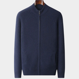 Cardigan de Cashmere Premium com Acabamentos em Canelado